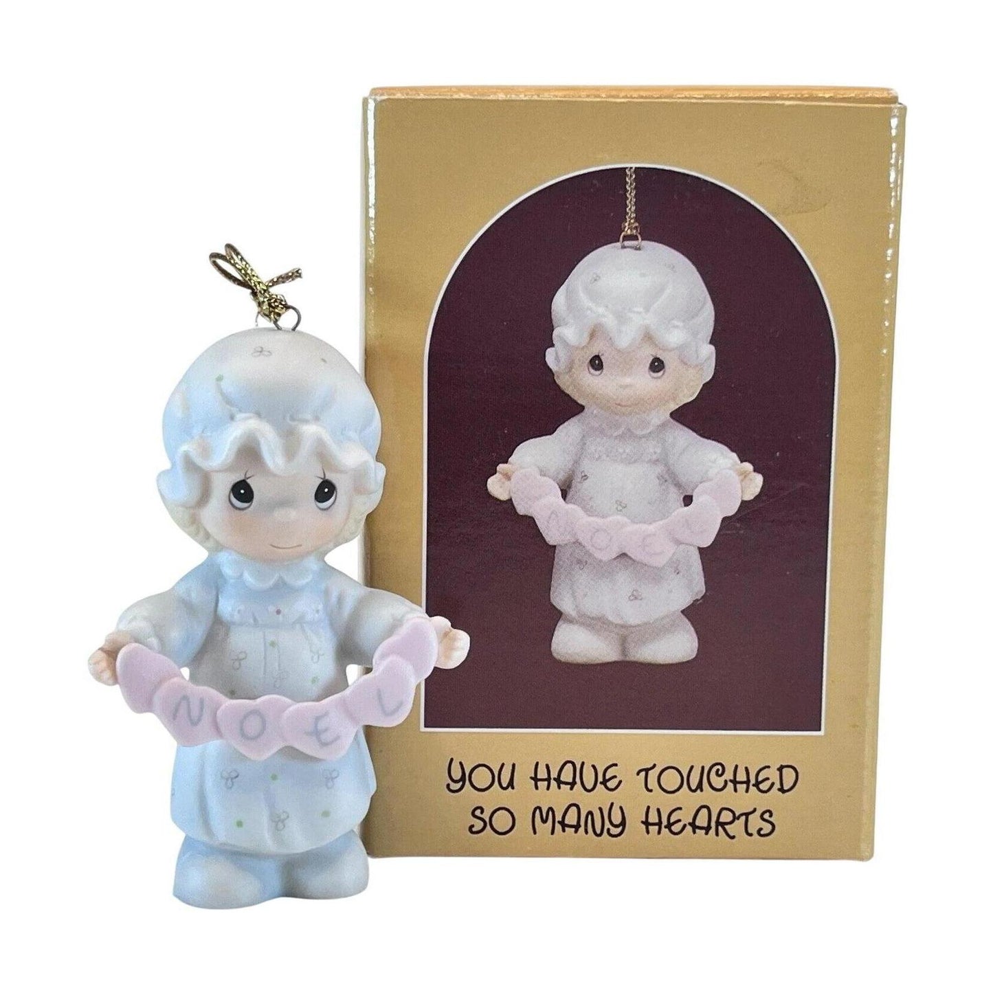 1983 Vintage Precious Moments Figurine - "You Have Touched So Many Hearts" - Charming Girl Cutting Hearts