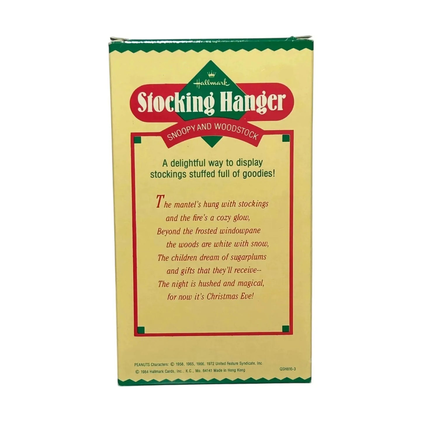 1984 Snoopy and Woodstock - Stocking Hanger Hallmark Ornament (Peanuts) QSH8163