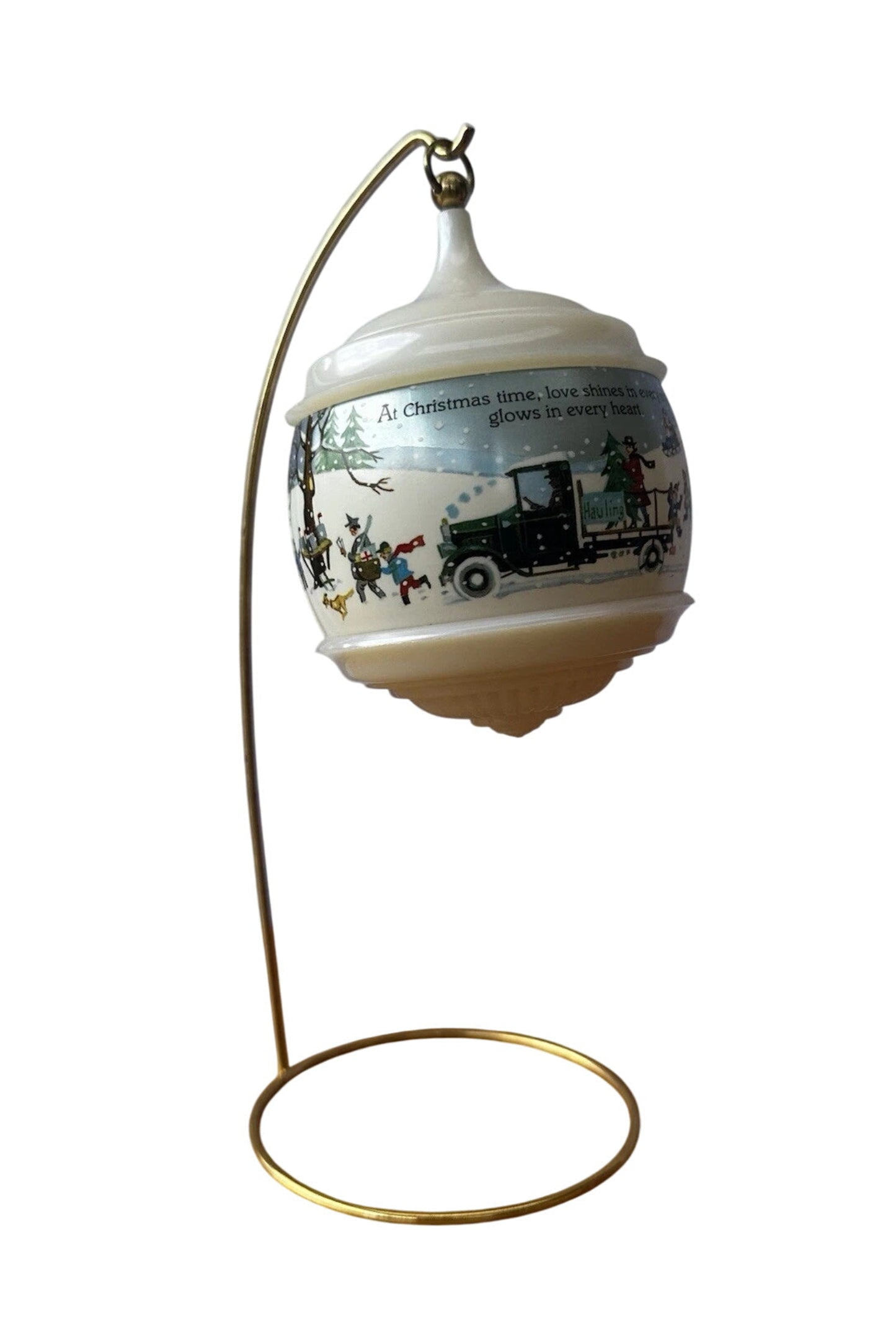 1984 White Christmas Hallmark Ornament (Musical Ball) QX9051
