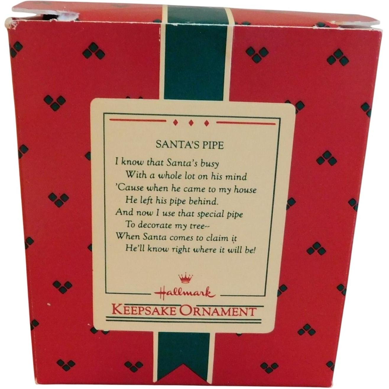 1985 Santa's Pipe Hallmark Ornament (Santa Claus) QX4942
