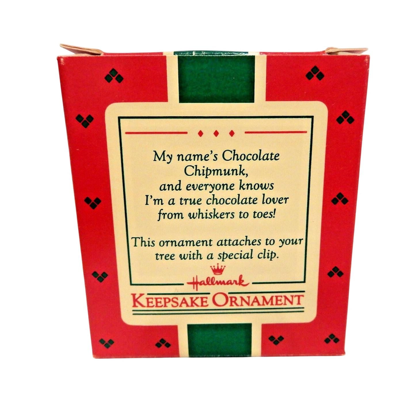 1987 Chocolate Chipmunk Hallmark Ornament (Cookie) QX4567