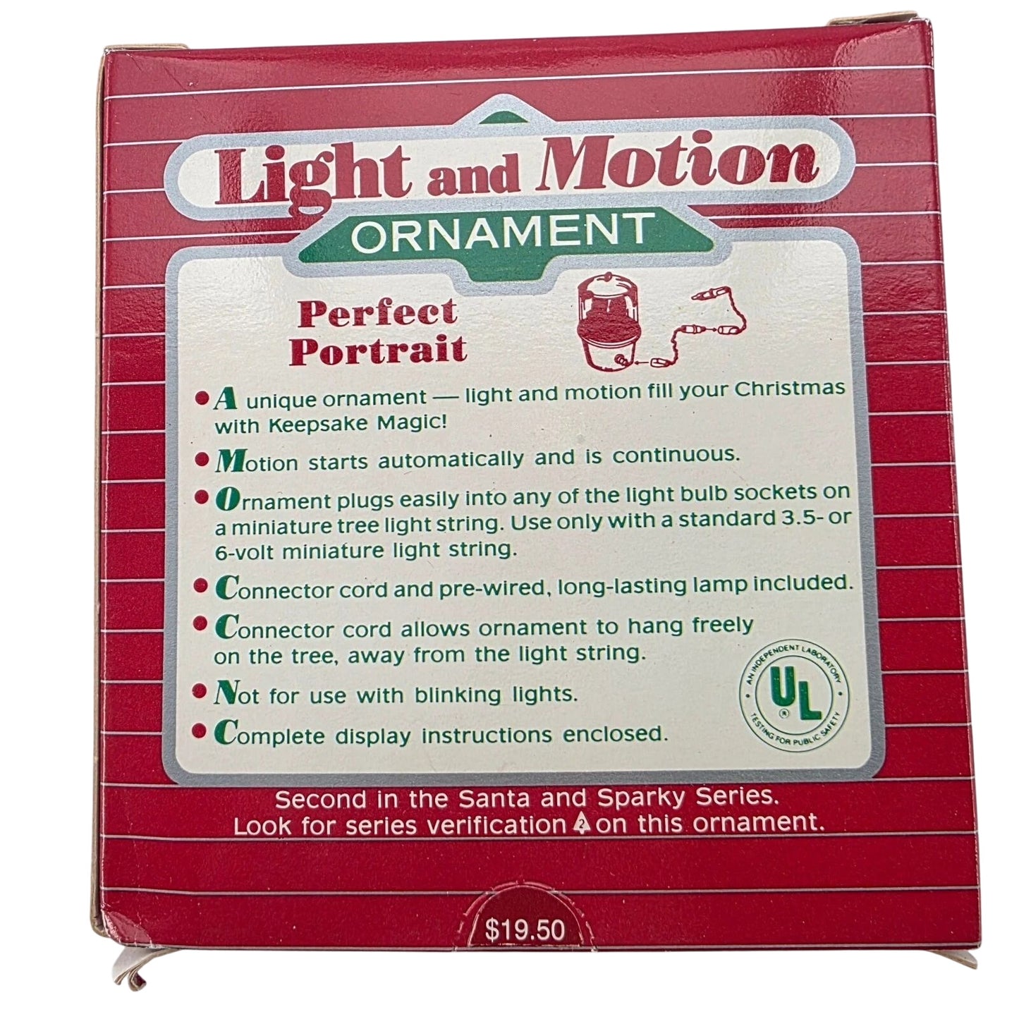 1987 Perfect Portrait Hallmark Ornament (Santa and Sparky) QLX7019