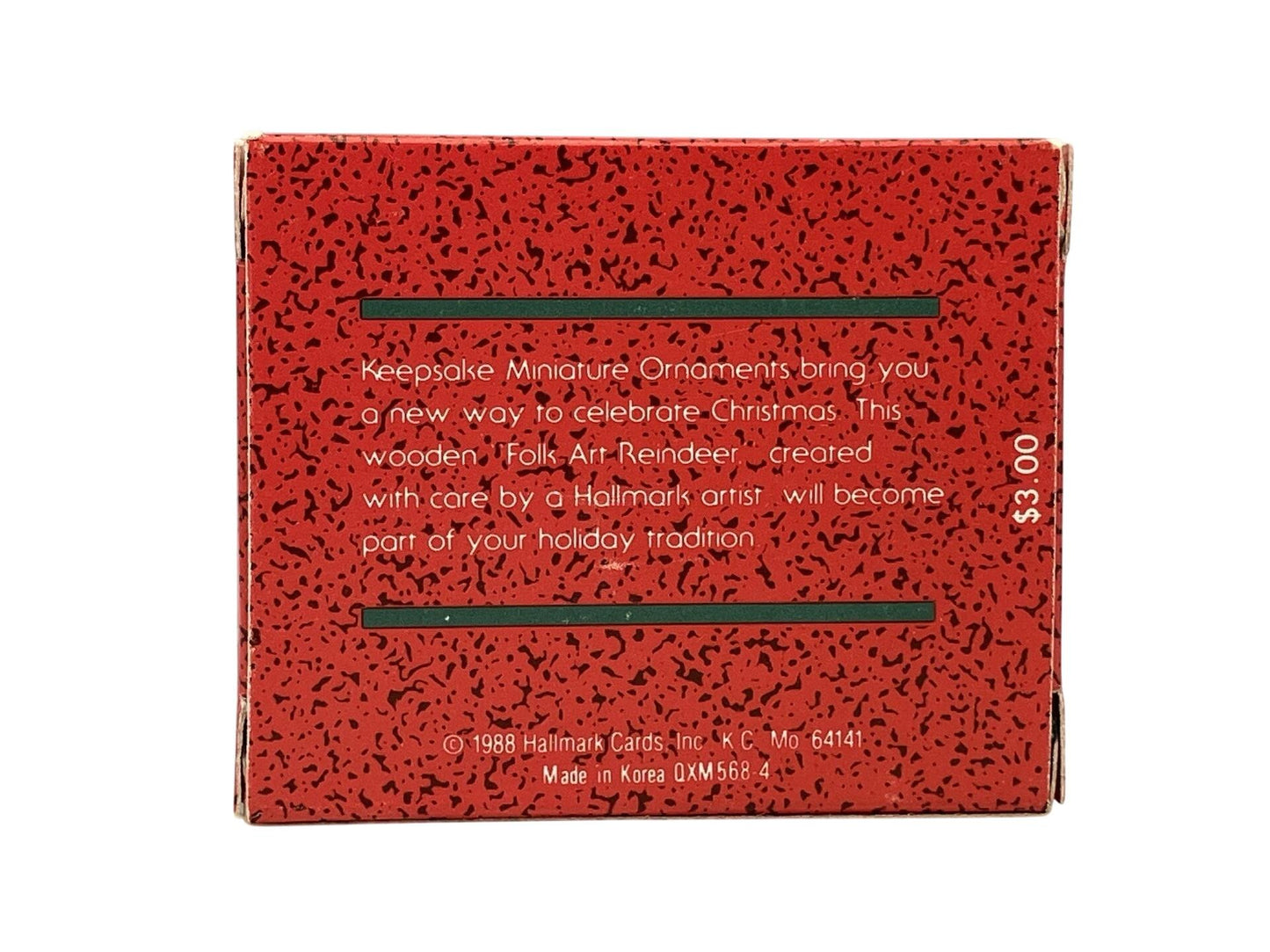 1988 Folk Art Reindeer Hallmark Ornament (Reindeer) QXM5684