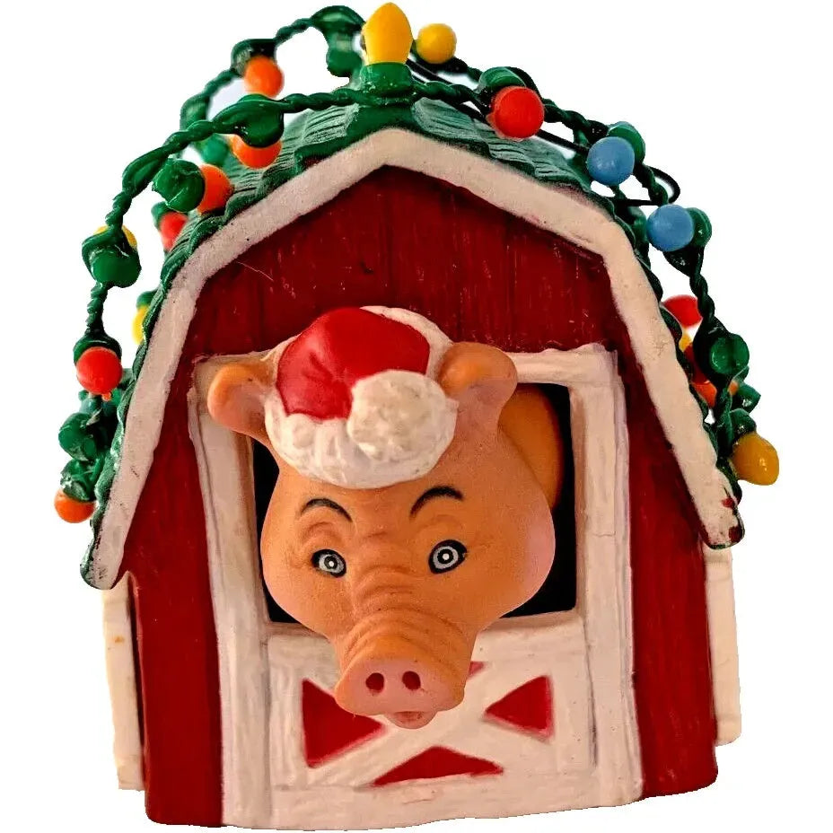 1989 Deck The Hogs - Second in the "Barnyard Buddies" Series Enesco Ornament (Animal) 565490