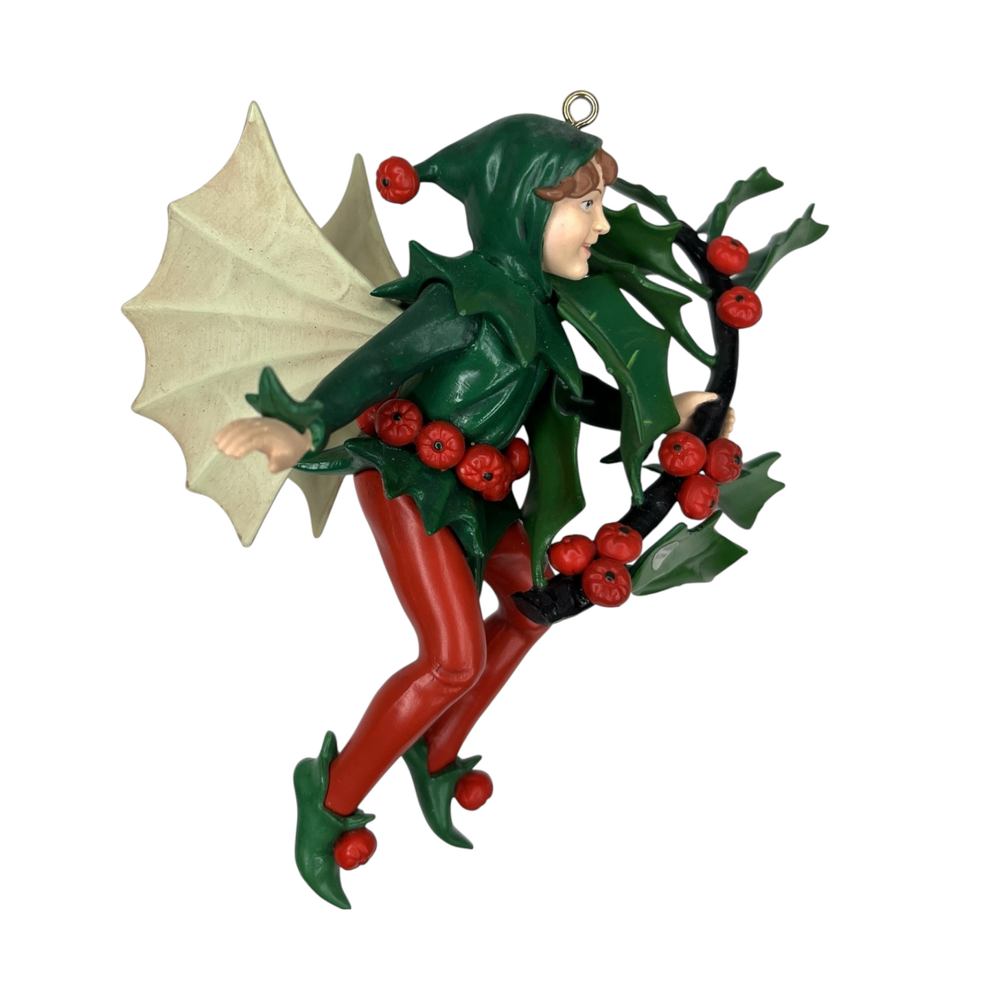 1989 Holly Fairy - First in the "A Festival of Flower Fairies" Series Enesco Ornament (Fairy Angel) 565199