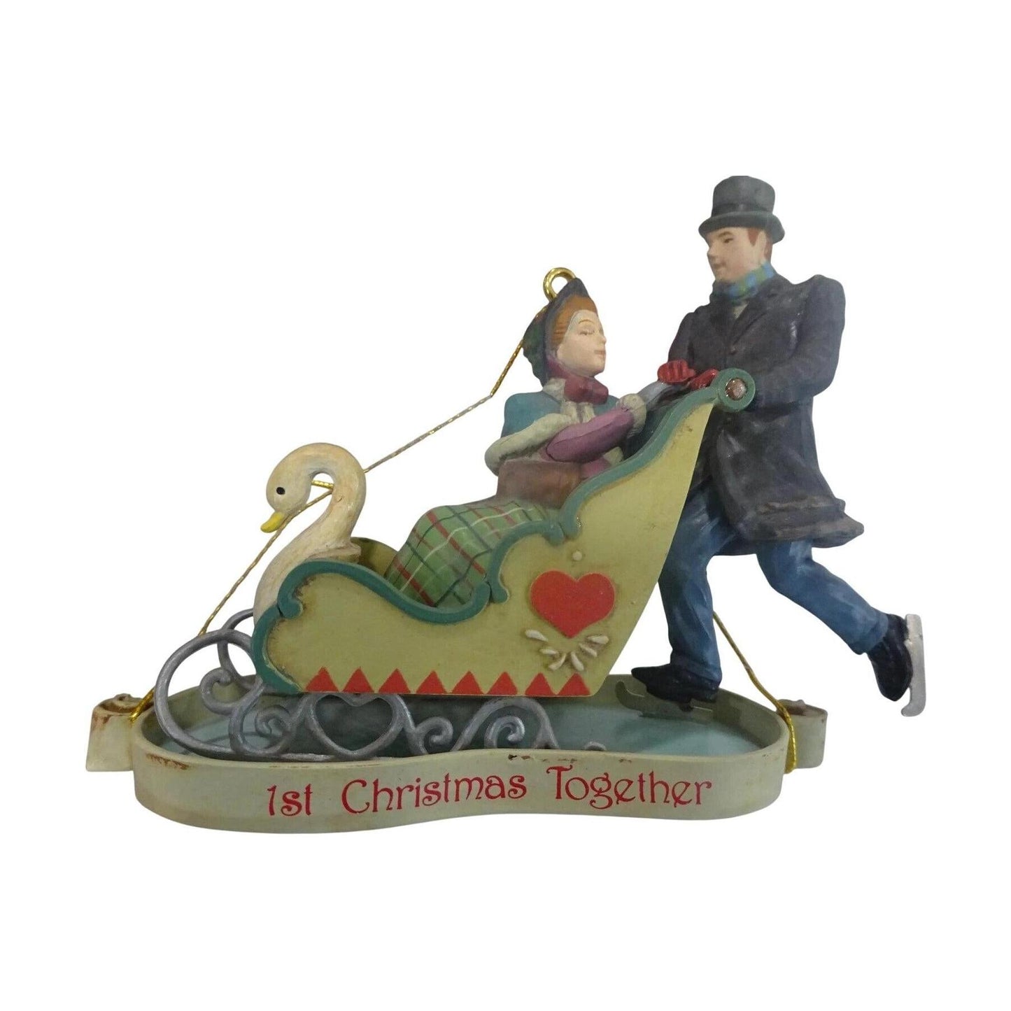 1989 "Victorian Sleigh Ride" Third in the "1st Christmas Together" Series Enesco Ornament (Our First Christmas) 562890