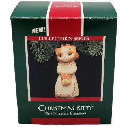1989 Kitten in White Dress Hallmark Ornament (Christmas Kitty) QX5445
