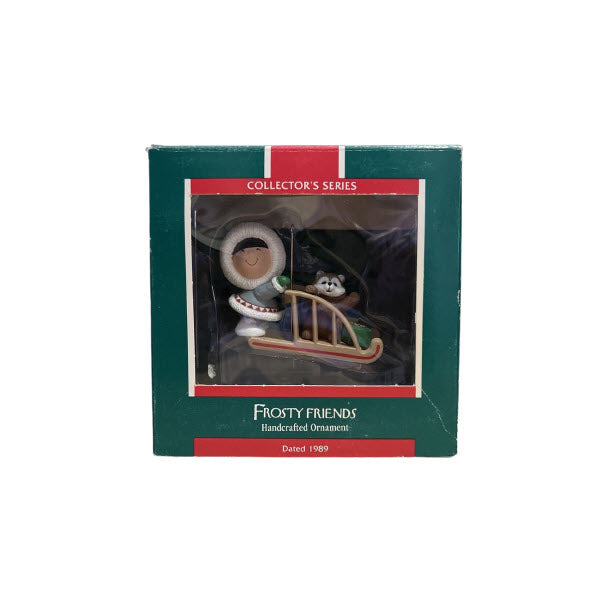 1989 Sled Hallmark Ornament (Frosty Friends) QX4572