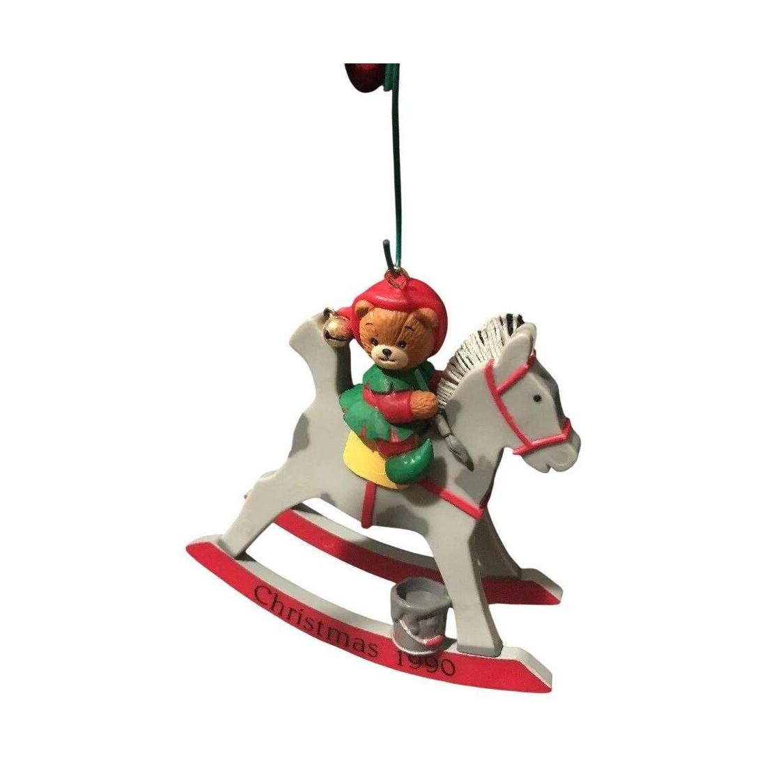 1990 Beary Christmas - First Issue in the Lucy & Me Dated Christmas Series Enesco Ornament (Rocking Horse) 576158