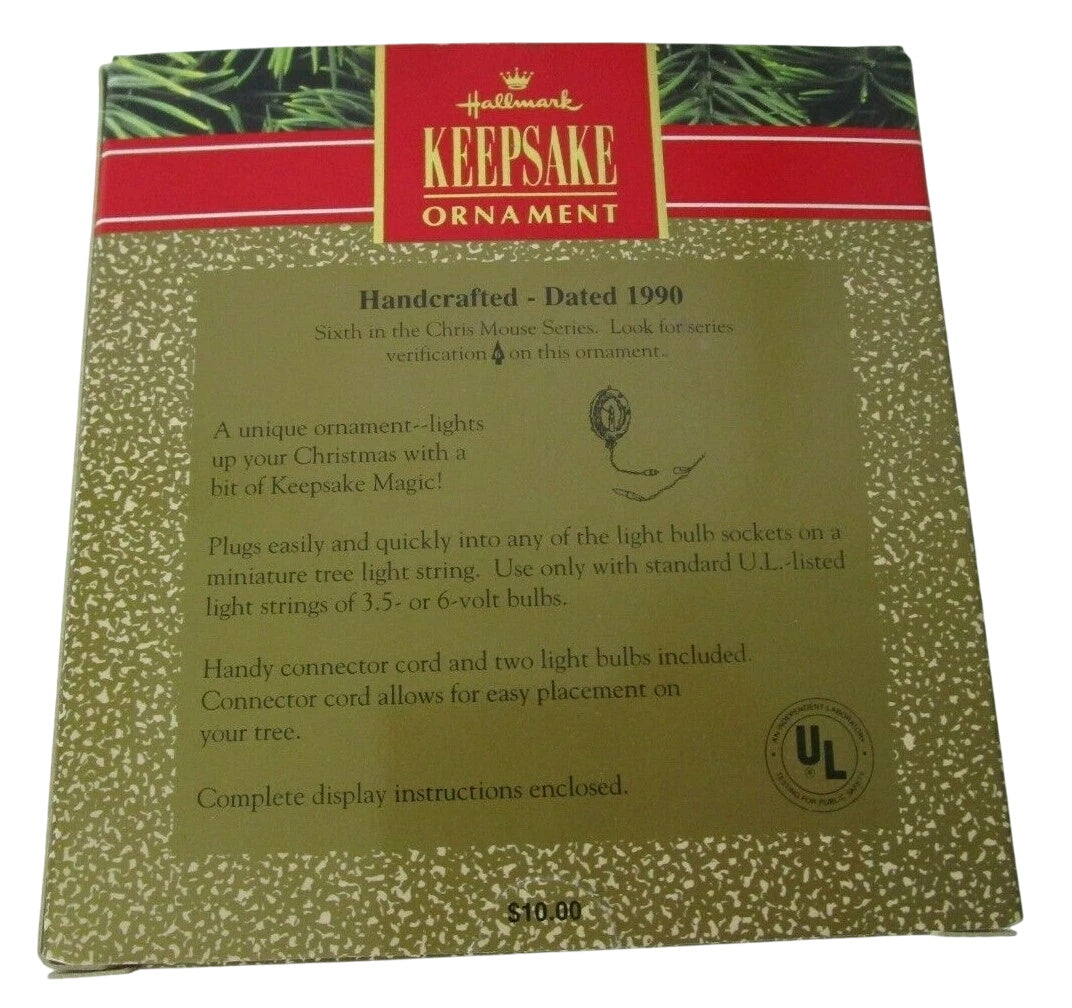 1990 Chris Mouse Wreath Hallmark Ornament (Chris Mouse) QLX7296