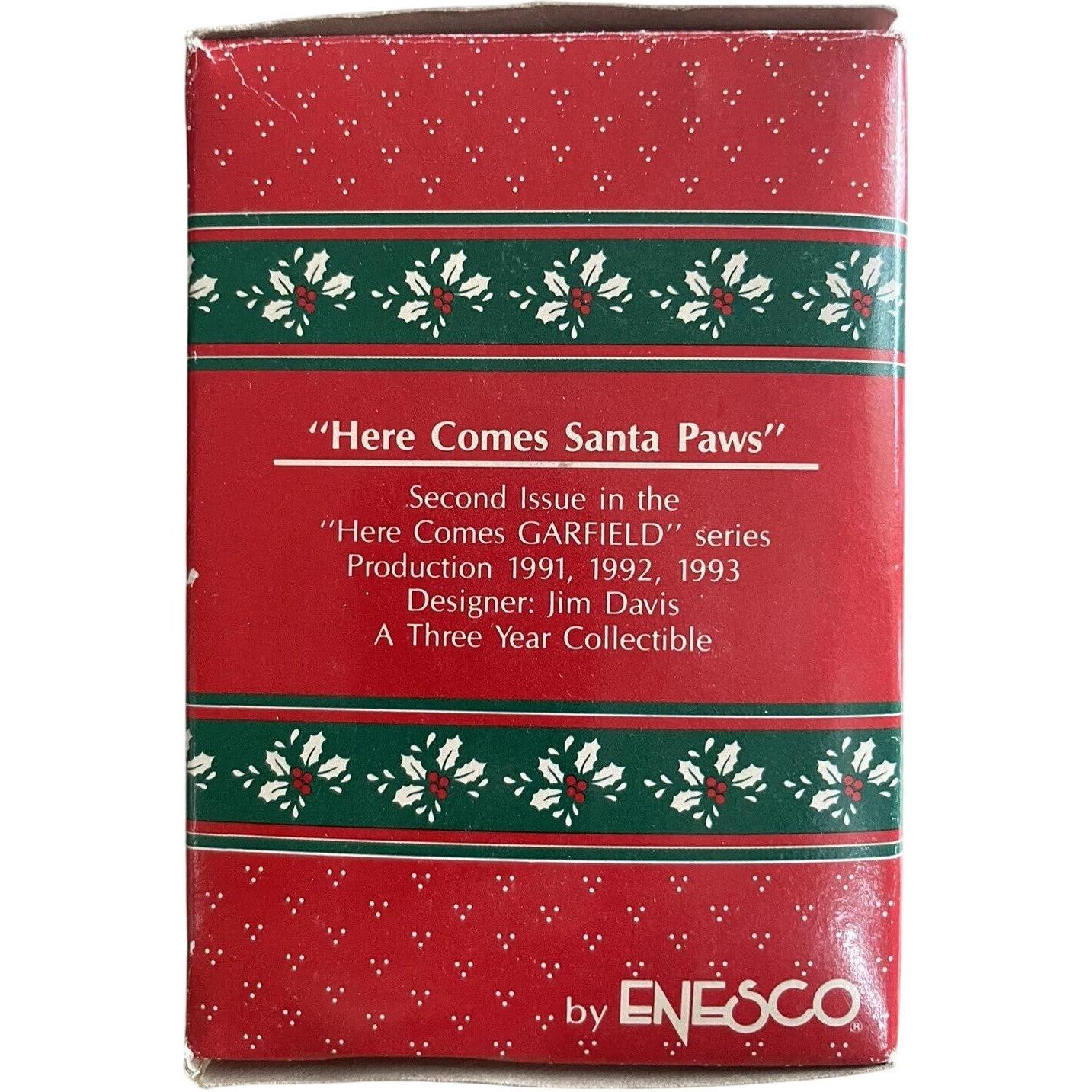 1990 Here Comes Santa Paws - Here Comes GARFIELD Enesco Ornament (Garfield) 572535