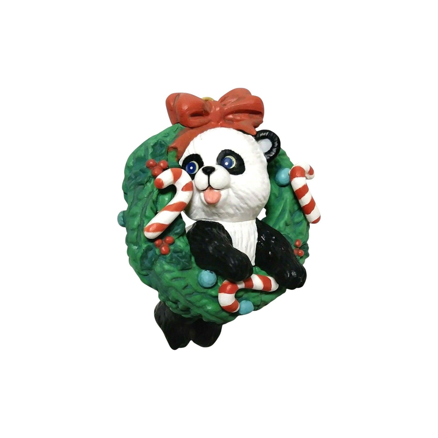 1990 Peppermint Panda Carlton Cards Ornaments (Wreath) 126079-0