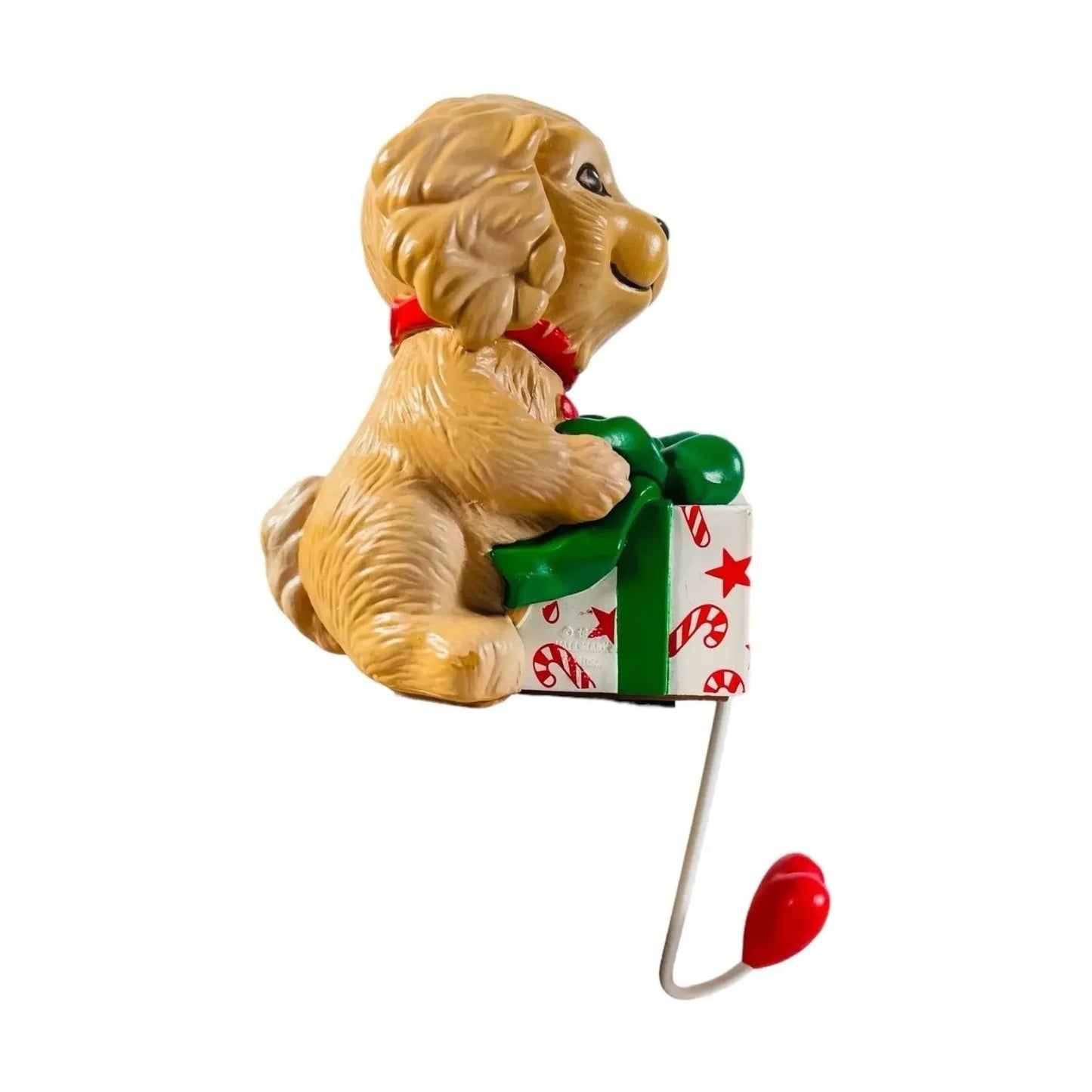 1990 Puppy with Package Hallmark Ornament (Puppy) Stocking Hanger XSH8162A