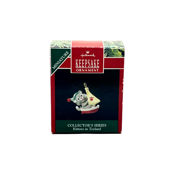 1990 Kitten in Sailboat Hallmark Ornament (Kittens In Toyland) QXM5736