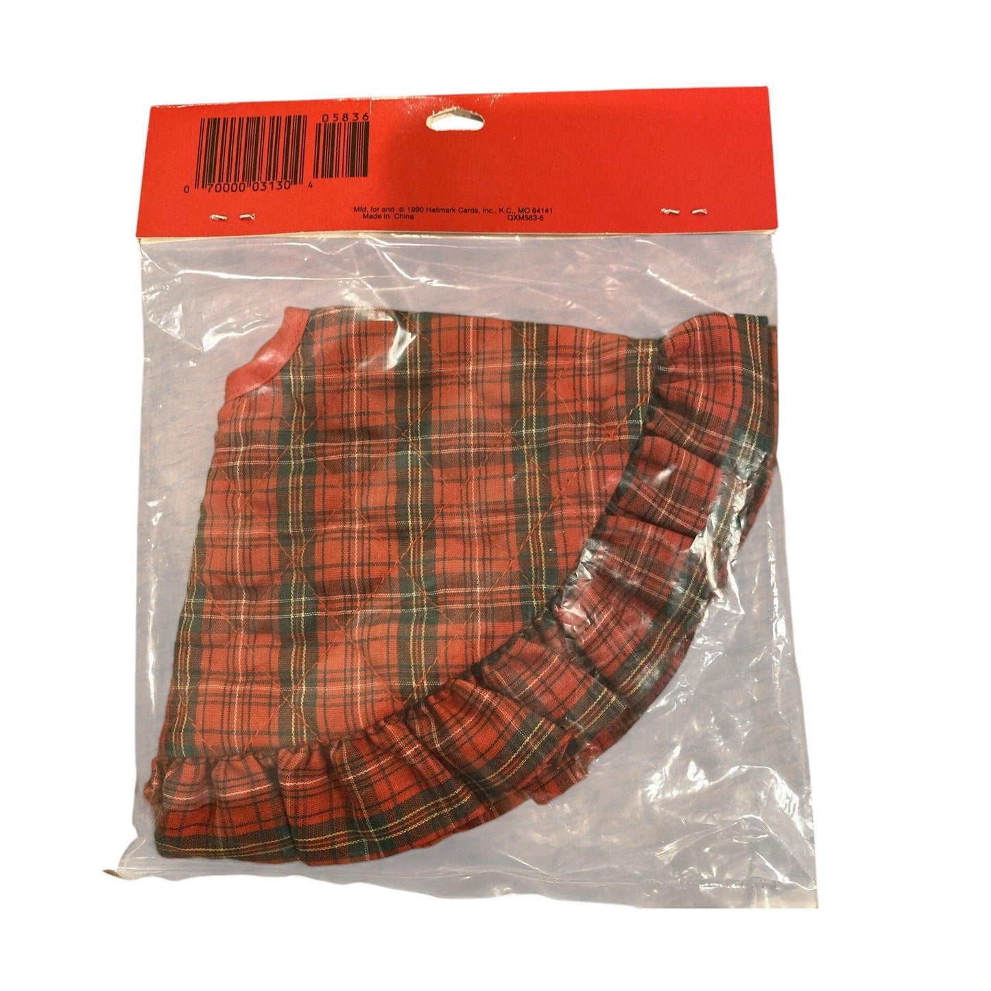 1990 Reversible Miniature Tree Skirt Hallmark Ornament (Miniature Ornament) QXM5836