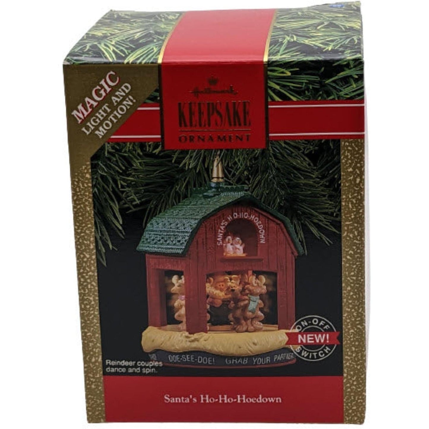 1990 Santa's Ho-Ho-Hoedown Hallmark Ornament (Reindeer) QLX7256