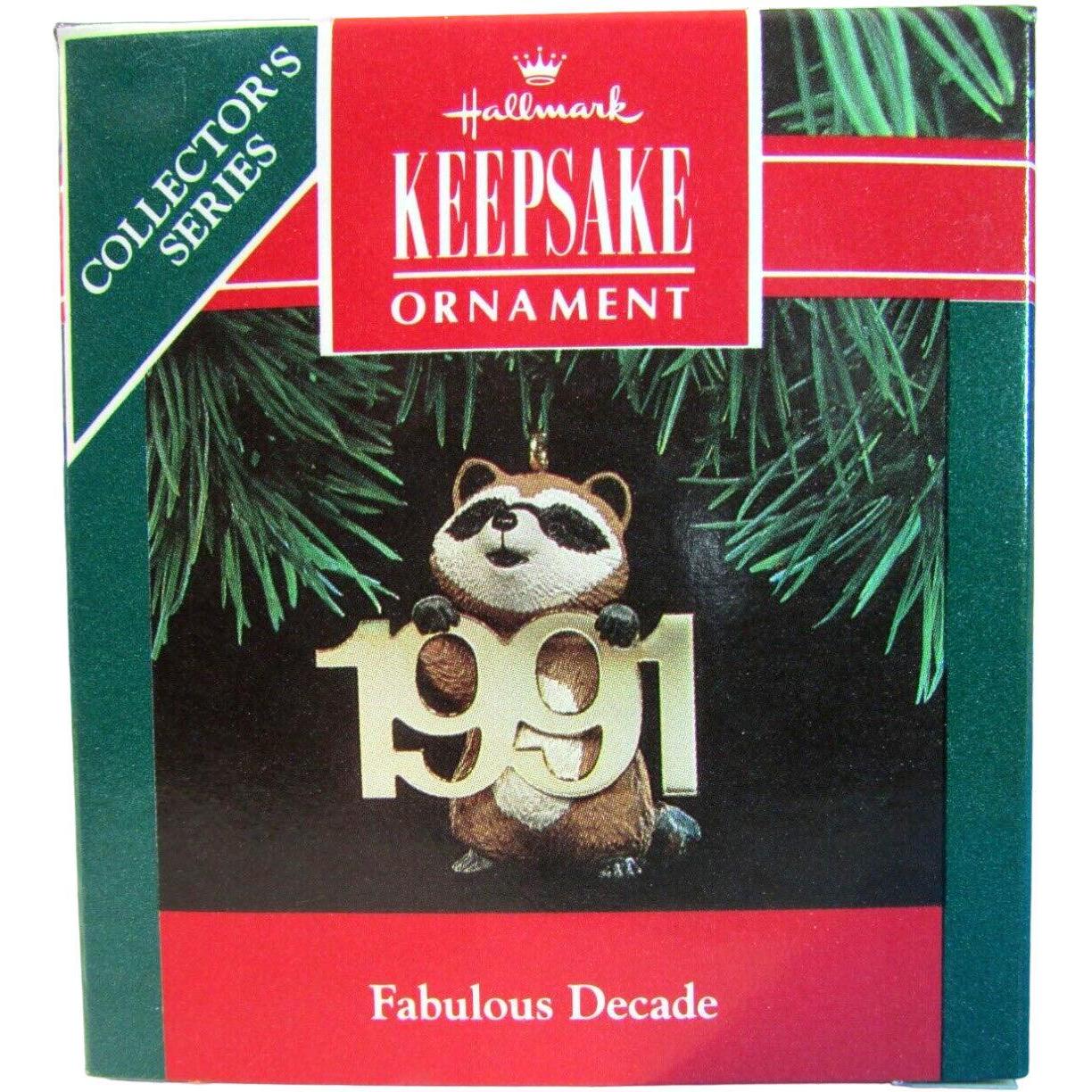 1991 Raccoon with Brass 1991 Hallmark Ornament (Fabulous Decade) QX4119