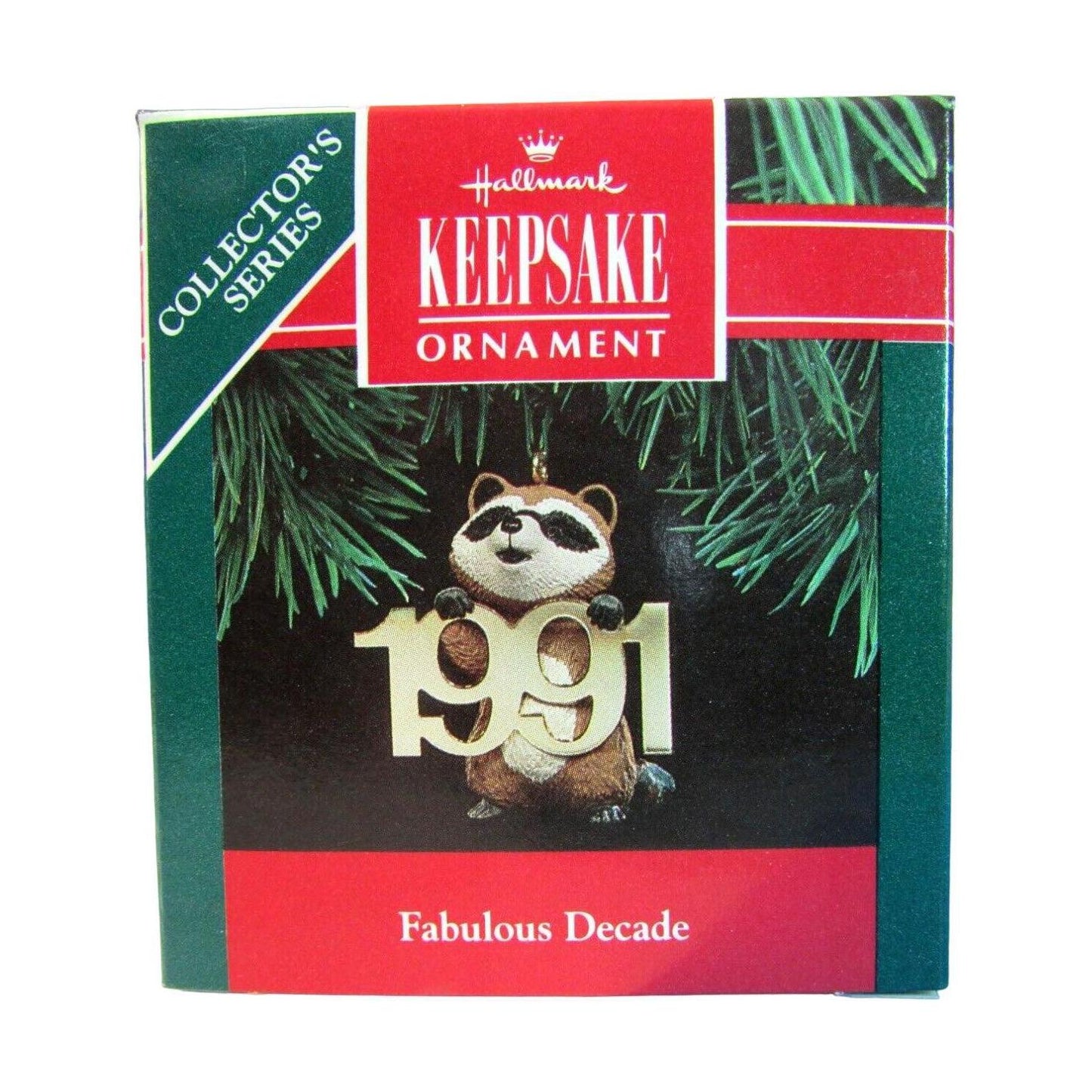 1991 Raccoon with Brass 1991 Hallmark Ornament (Fabulous Decade) QX4119