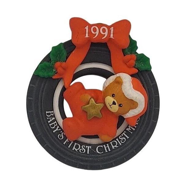 1991 Tire-d Little Bear - Third Issue in the "Lucy & Me Baby's First Christmas" Dated Series Enesco Ornament (Teddy Bear) 575852