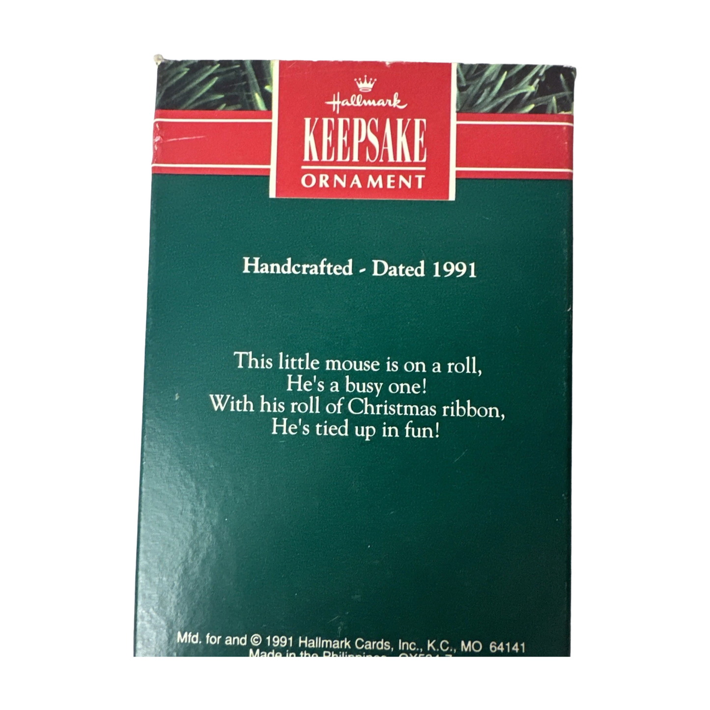 1991 On a Roll Hallmark Ornament (Mouse) QX5347 Image7
