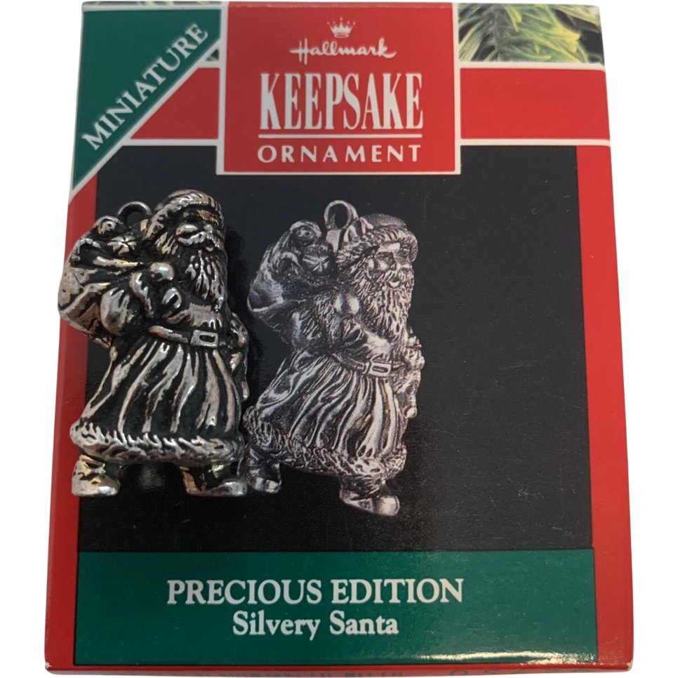 1991 Silvery Santa Hallmark Ornament (Precious Editions) QXM5679