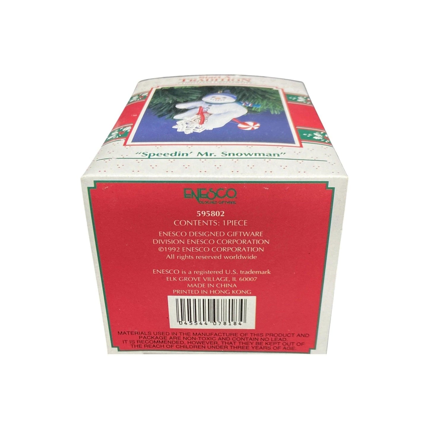 1992 Speedin' Mr. Snowman Enesco Ornament (Snowmen) 595802