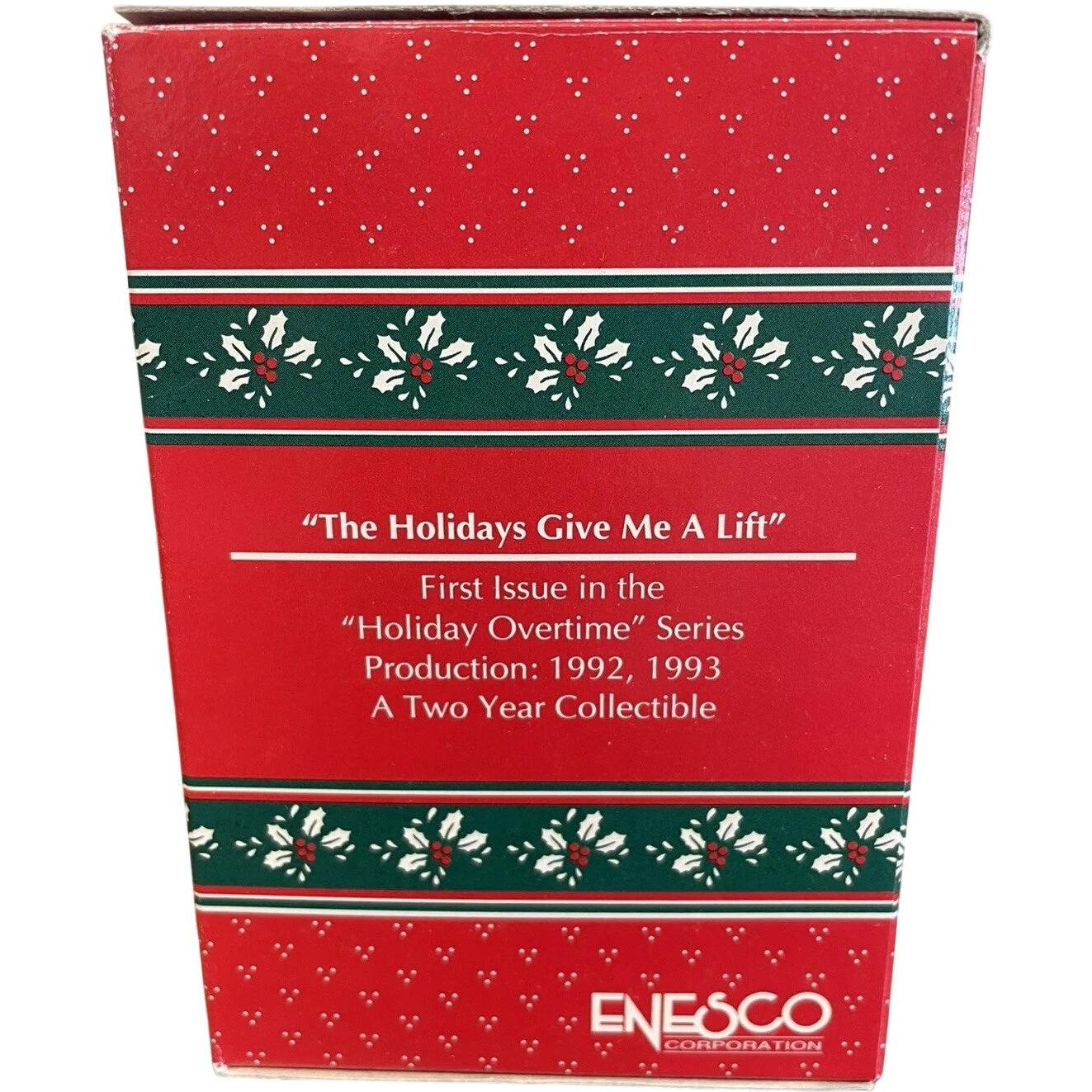 1992 The Holidays Give Me A Lift - First Issue in the "Holiday Overtime" Series Enesco Ornament (Santa Claus) 588865