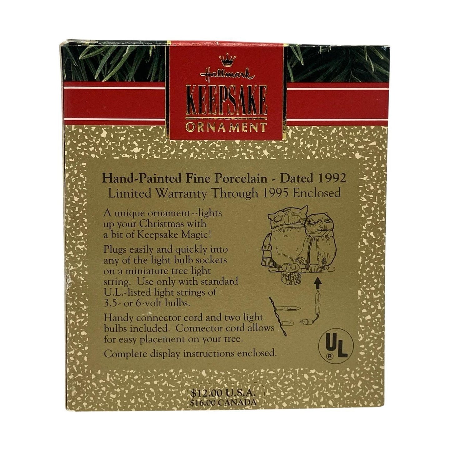 1992 Watch Owls Hallmark Ornament (Bird) QLX7084