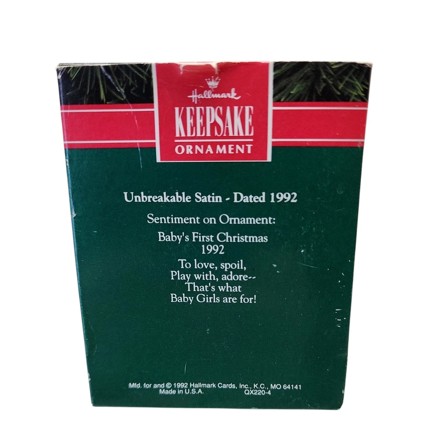 1992 Baby's First Christmas- Baby Girl Hallmark Ornament (Baby's First Christmas) QX2204
