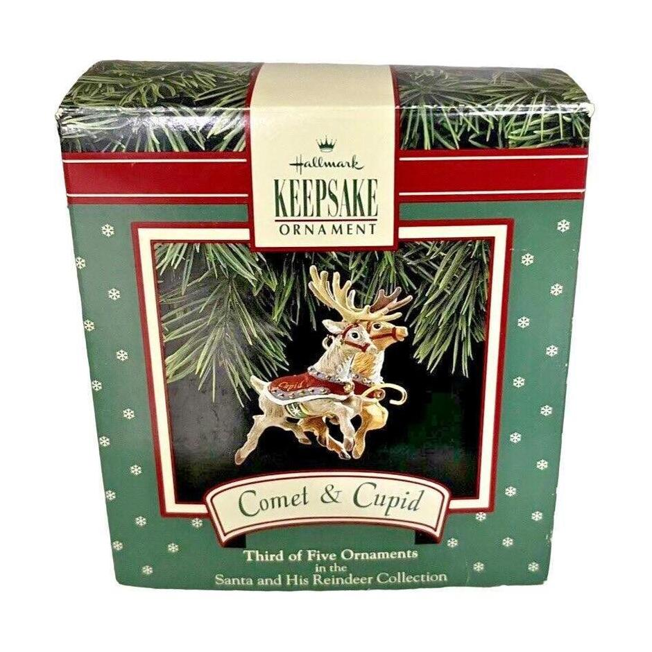 1992 Comet & Cupid Hallmark Ornament (Santa and His Reindeer) XPR9737