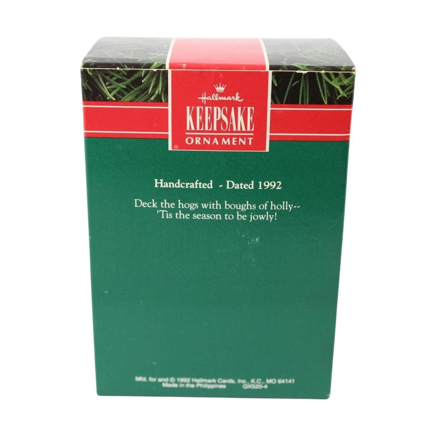 1992 Deck the Hogs Hallmark Ornament (Pig) QX5204