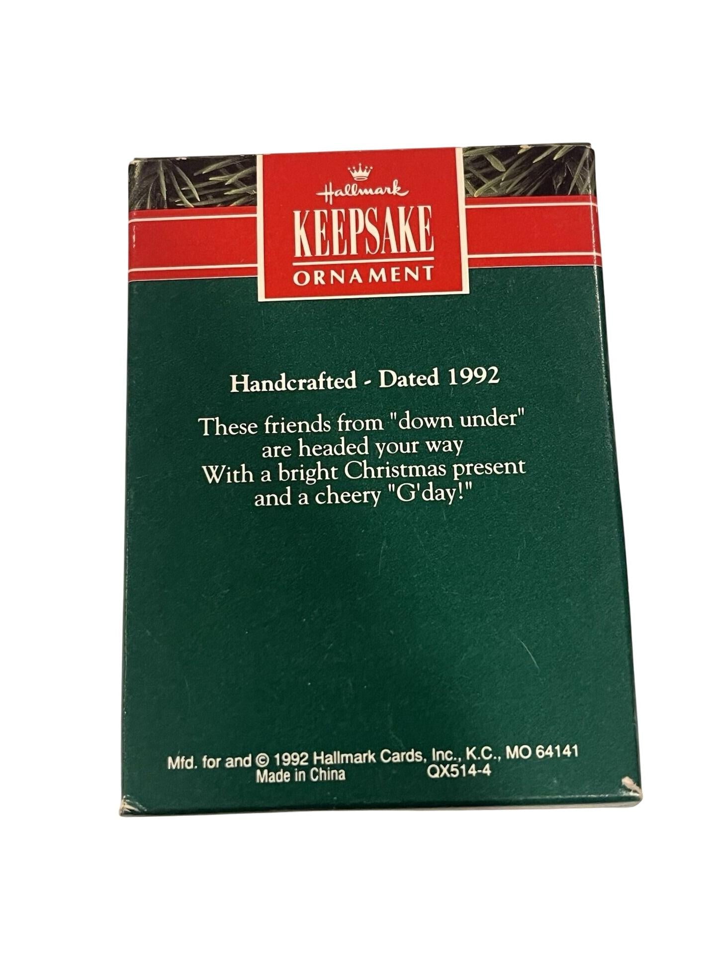 1992 Down‑Under Holiday Hallmark Ornament (Kangaroo with Joey) QX5144