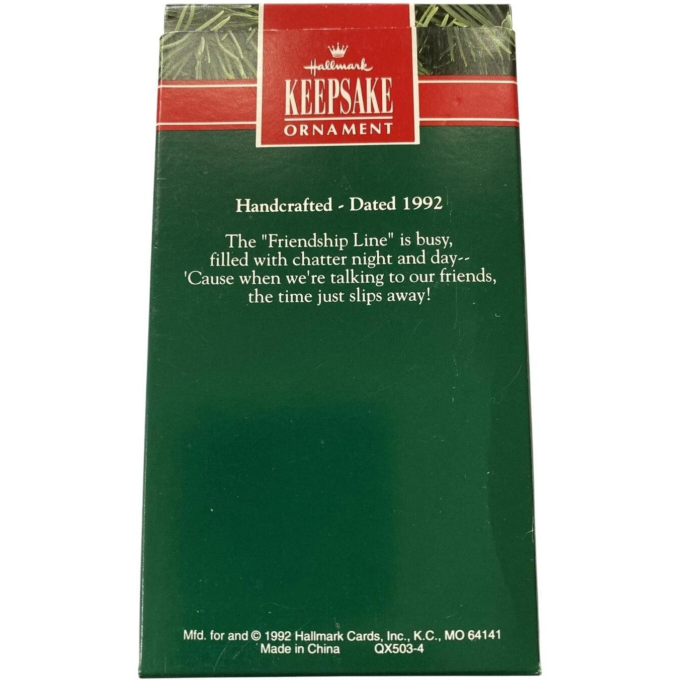 1992 Friendship Line Hallmark Ornament (Chipmunks on Phone) QX5034
