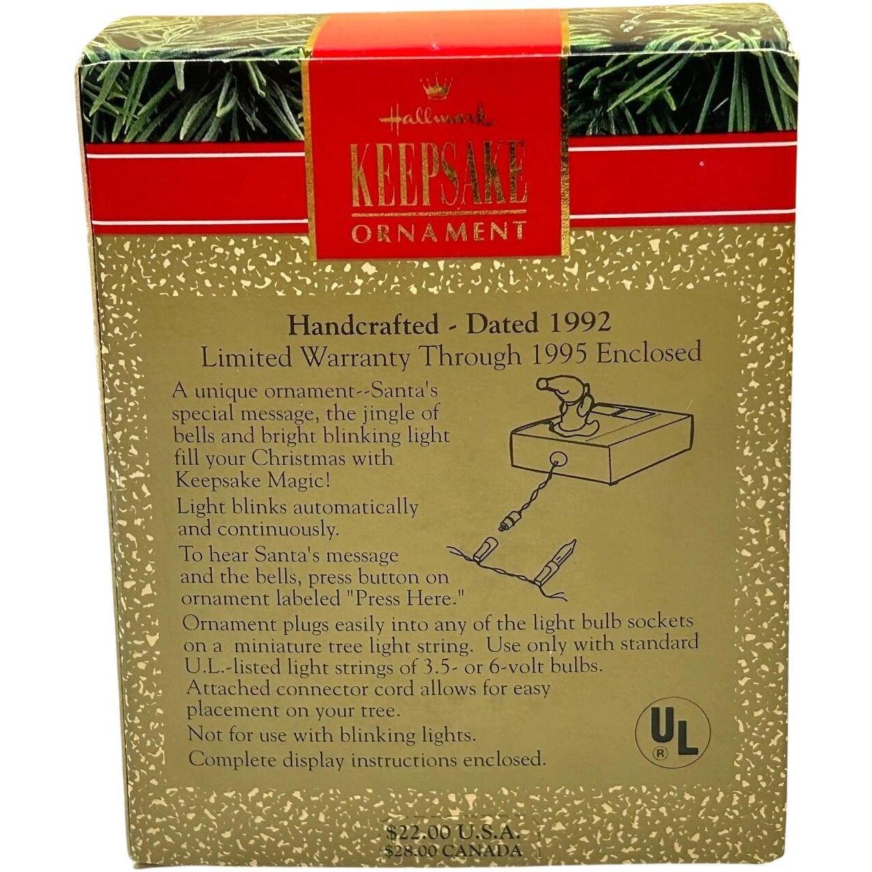 1992 Santa's Answering Machine Hallmark Ornament (Mouse) QLX7241