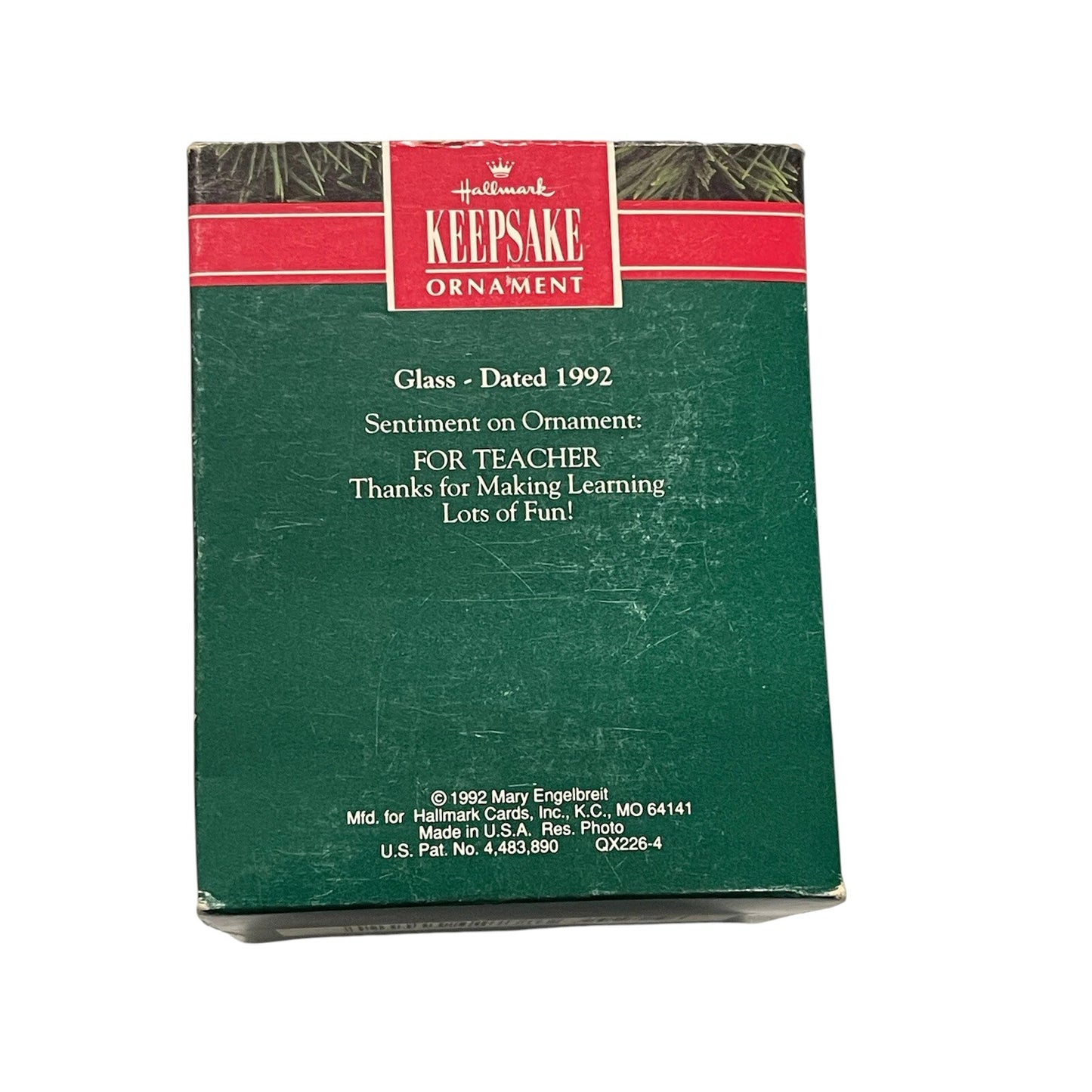 1992 Teacher Hallmark Ornament (Ball) QX2264