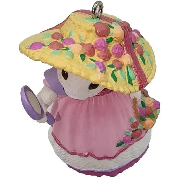 1993 Pink Dress Hallmark Ornament (Springtime Bonnets) QEO8096