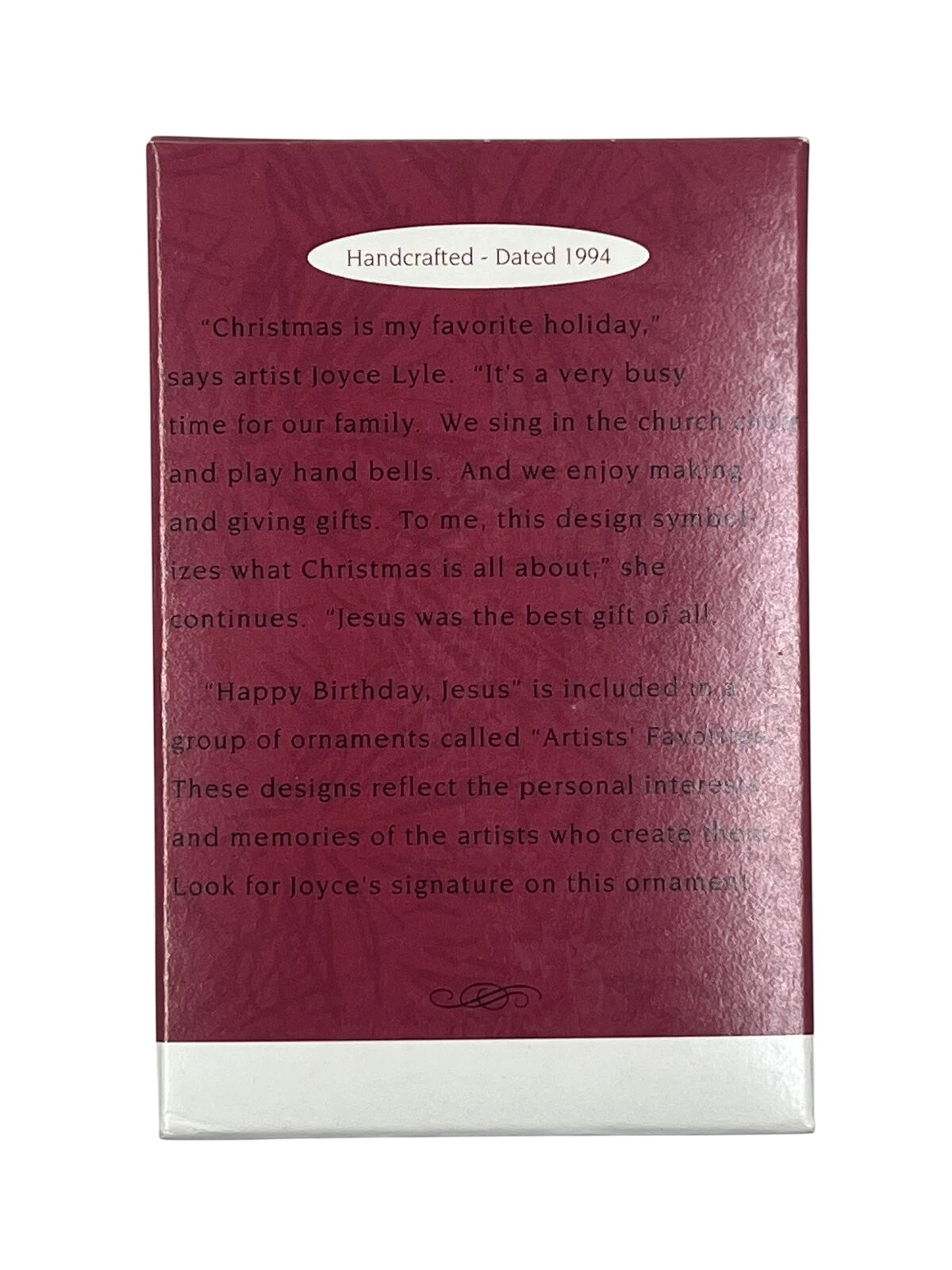 1994 Happy Birthday Jesus Hallmark Ornament (Nativity) QX5423