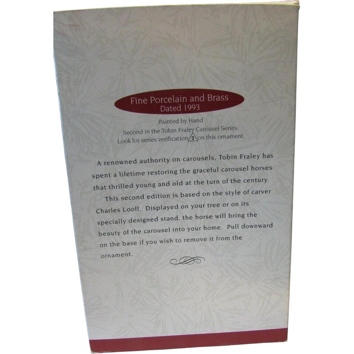 1994 White Hallmark Ornament (Tobin Fraley Carousel Horse) QX5223