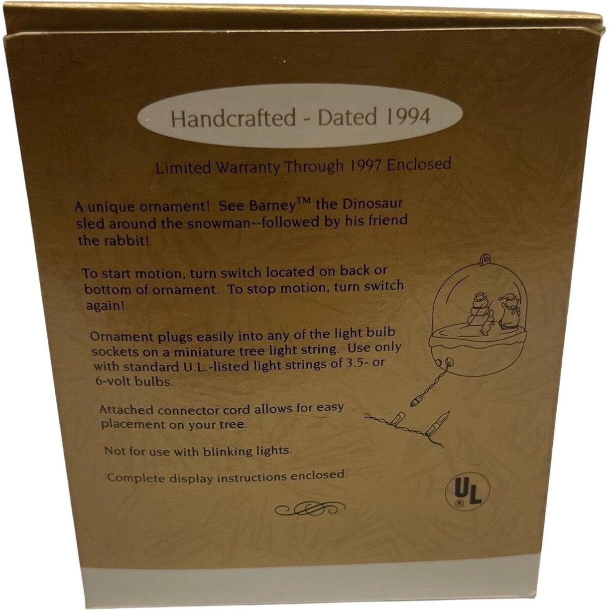 1994 Barney Hallmark Ornament (Magic Globe) QLX7506