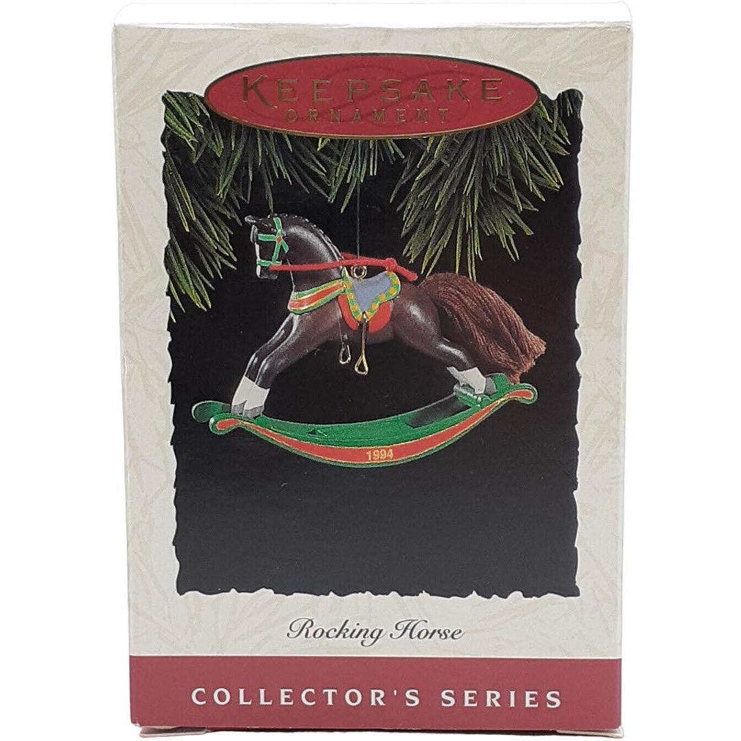 1994 Dark Brown - White Stockings Hallmark Ornament (Rocking Horse) QX5016
