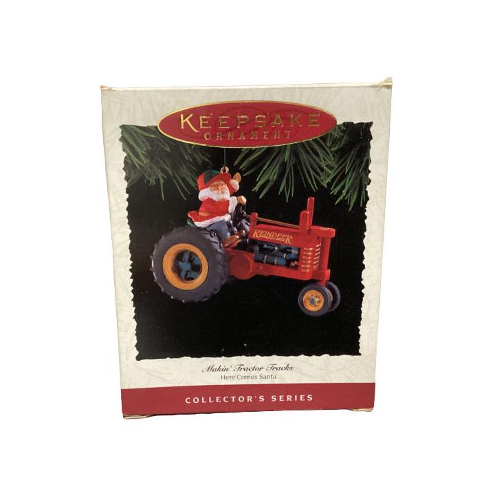 1994 Makin' Tractor Tracks Hallmark Ornament (Here Comes Santa) QX5296