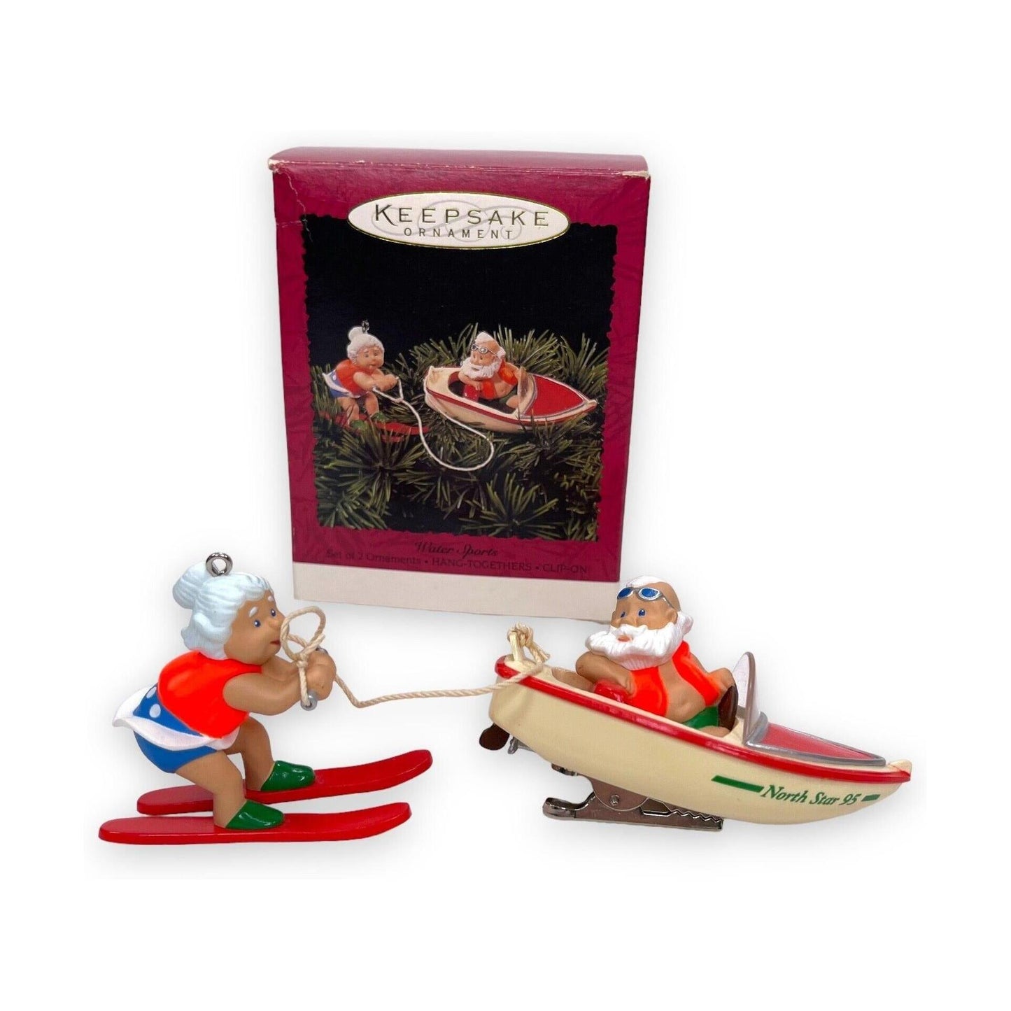 1995 Water Sports, Santa & Mrs. Claus Hallmark Ornament (Mrs. Claus) QX6039