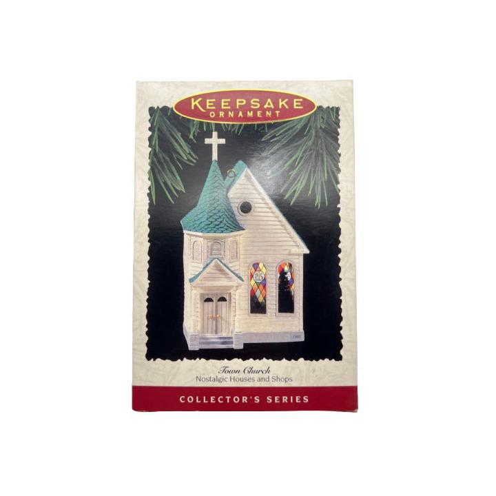 1995 Town Church Hallmark Ornament (Nostalgic Houses and Shops) QX5159