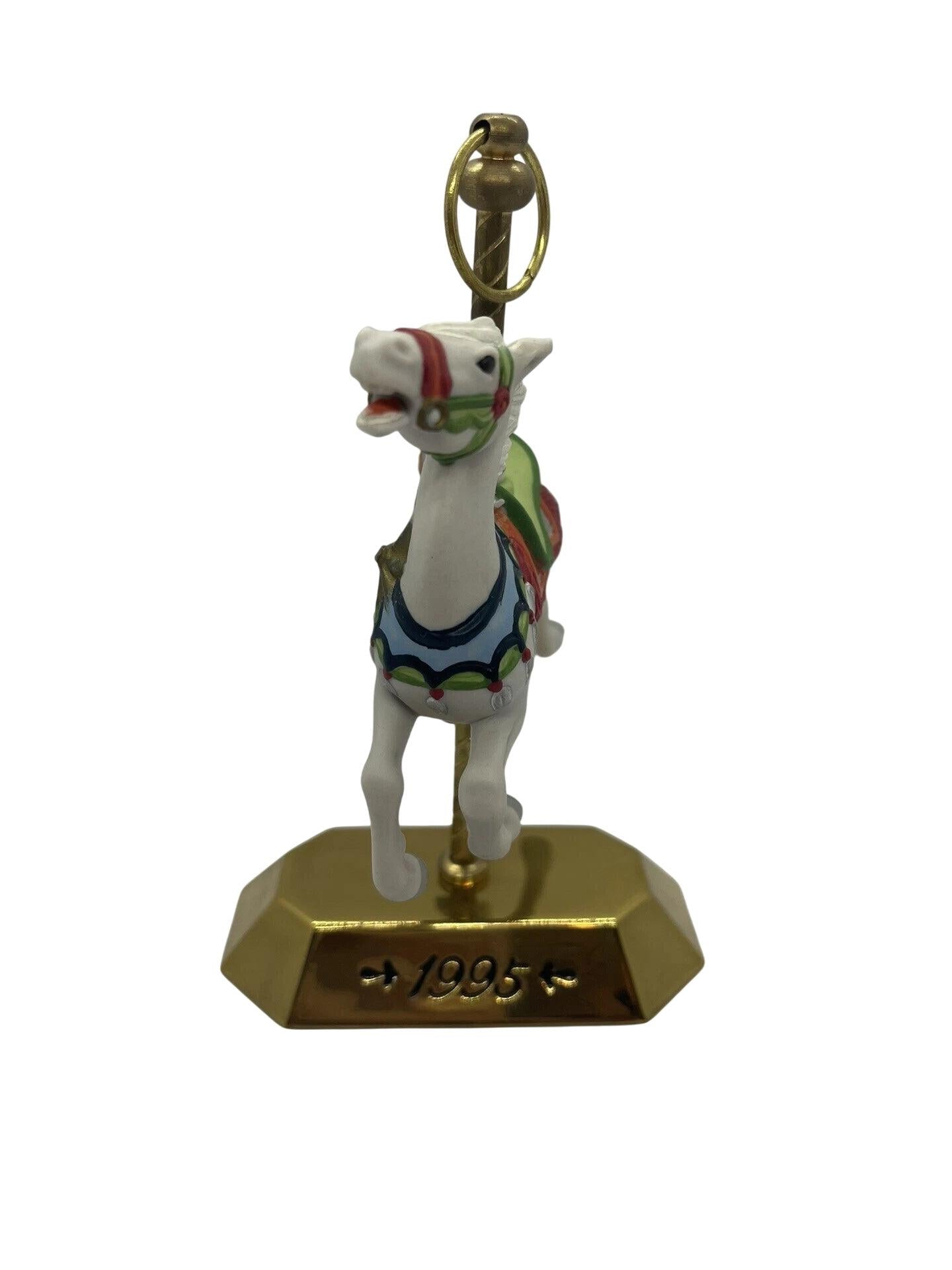 1995 White Hallmark Ornament (Tobin Fraley Carousel Horse) QX5069