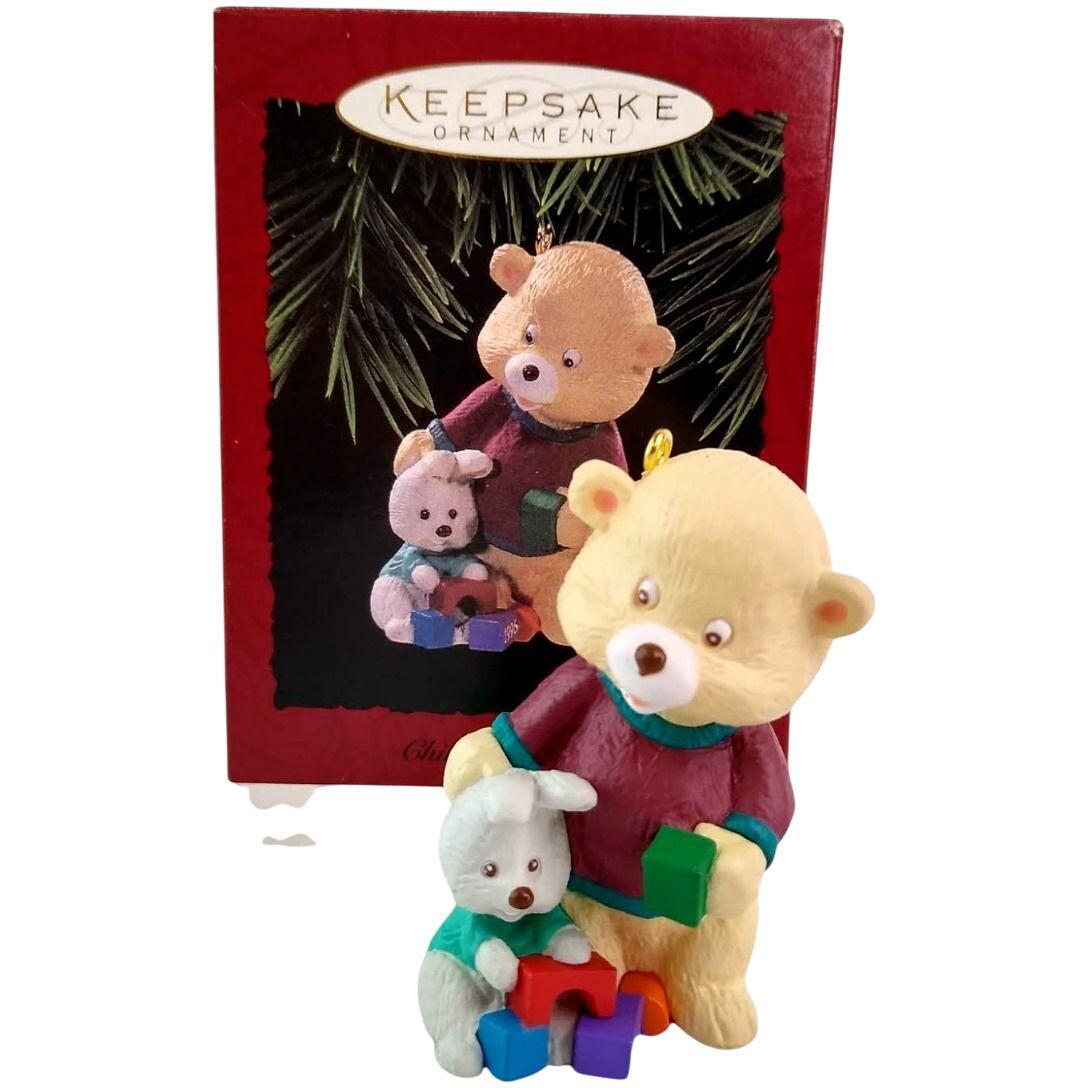1996 Child Care Giver Hallmark Ornament (Bear & Bunny) QX6071