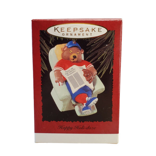 1996 Happy Holi-doze Hallmark Ornament (Teddy Bear) QX5904