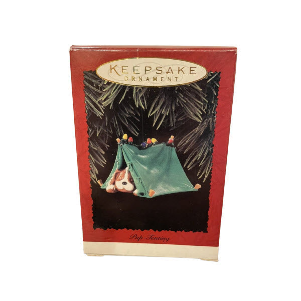1996 Pup Tenting Hallmark Ornament (Puppy) QX6011
