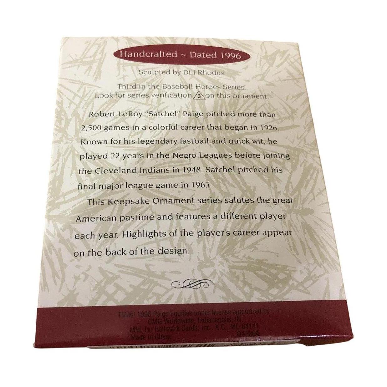 1996 Satchel Paige Hallmark Ornament (Baseball Heroes) QX5304