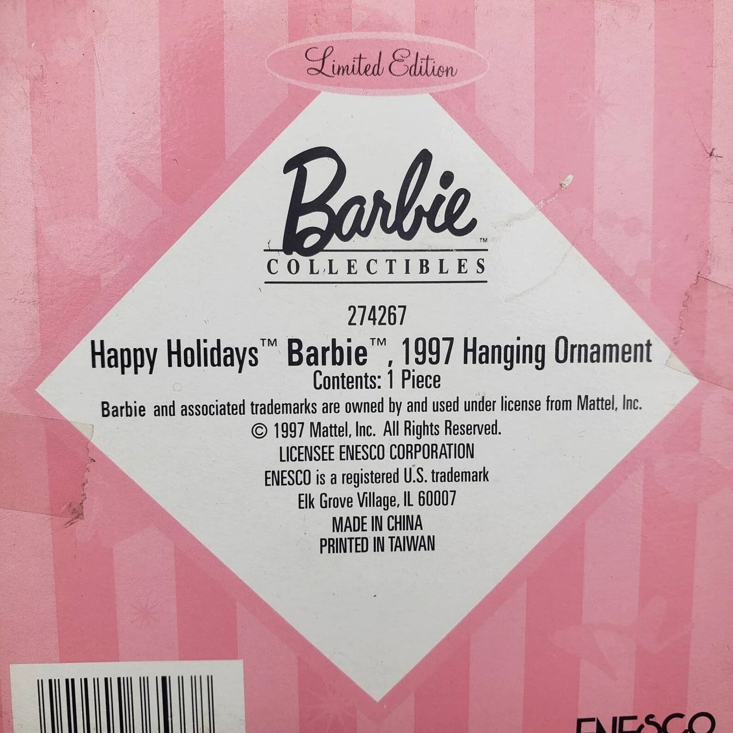 1997 Porcelain Hanging Ornament (Enesco)