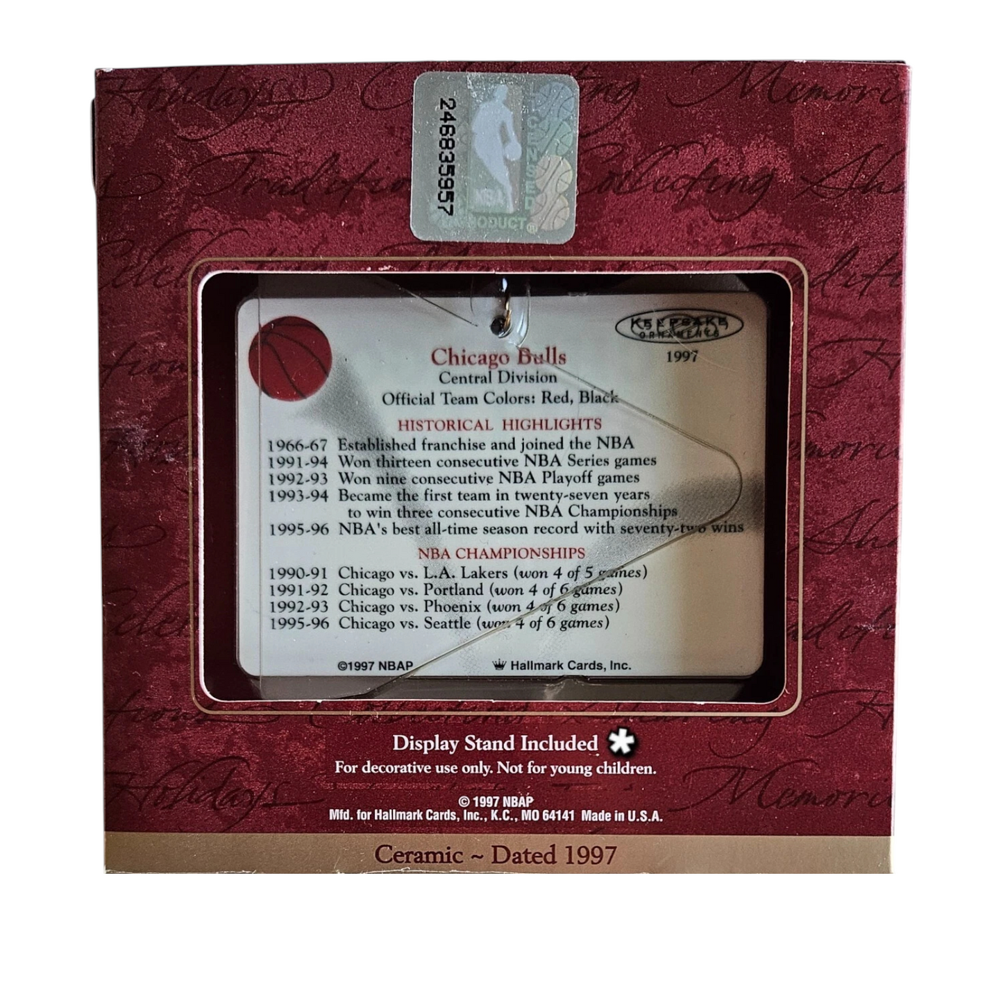 1997 Chicago Bulls Hallmark Ornament (NBA) QSR1232